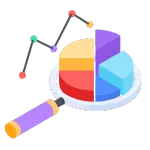 Icono de análisis y auditoría para servicios de SEO, SEM, diseño web y marketing digital