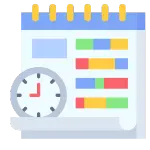 Icono de horarios de publicación para servicios SEM de Google Ads