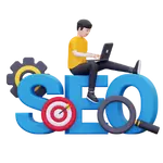 Icono de posicionamiento SEO para servicios de diseño web